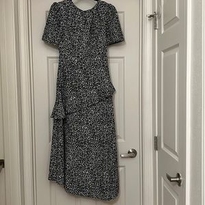 TOPSHOP  ASYMMETRIC RUFFLES DRESS